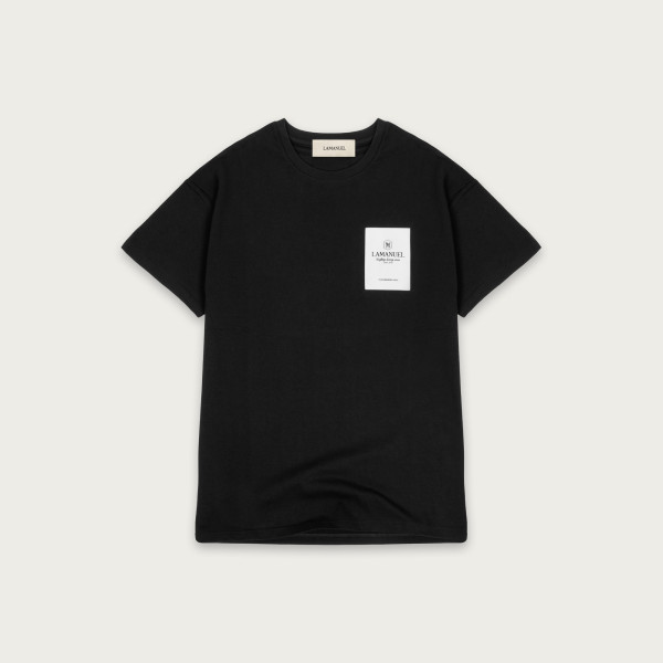 T-shirt Jaquard Label Czarny
