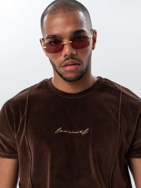 T-shirt Velour Summer czekolada