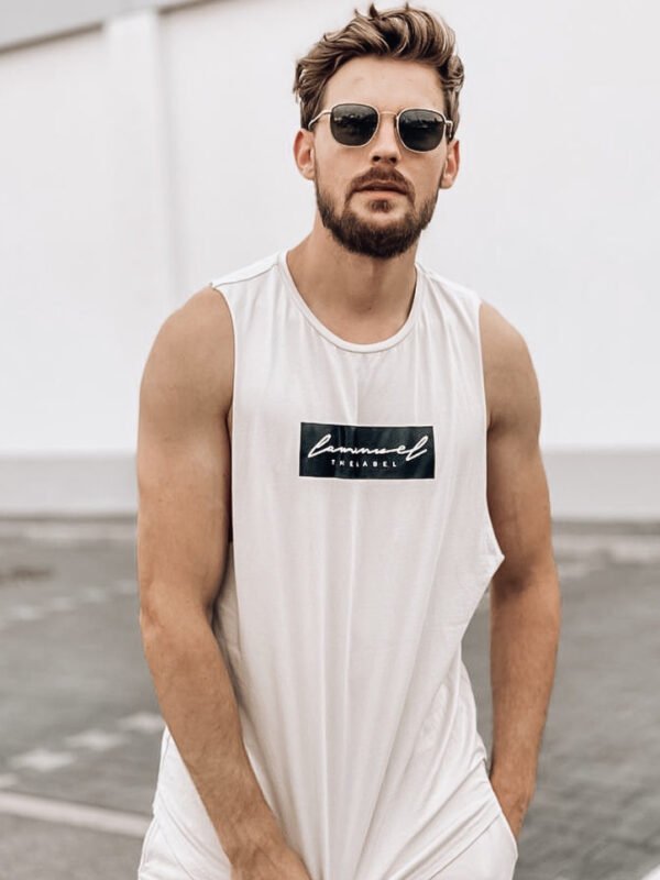 Crew Muscle Tee Beige