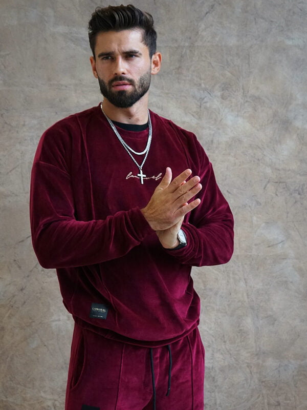 Velour Swag Set Burgundy