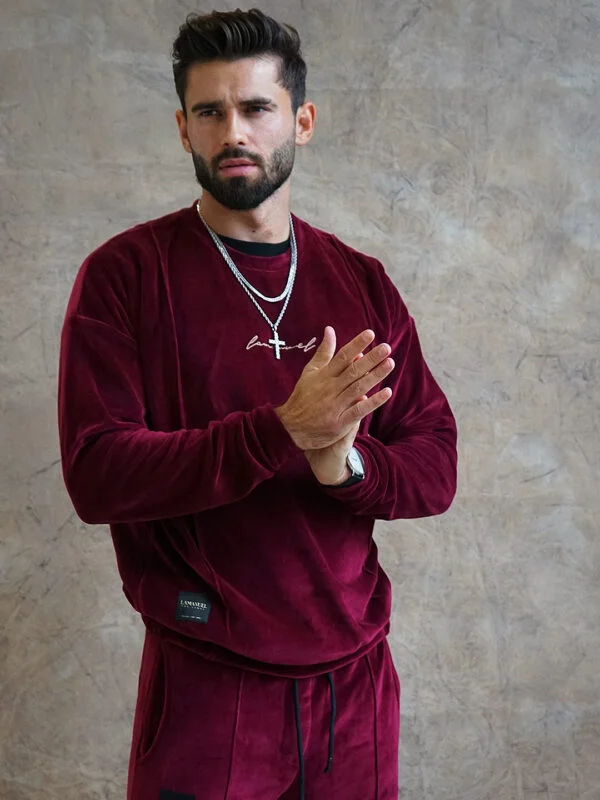 Velour Swag Set Burgundy