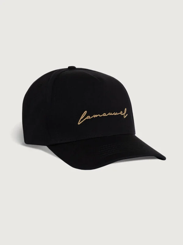 Czarna/Złota Czapka Script Unisex