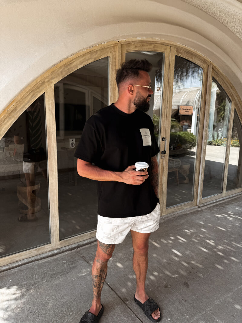T-shirt Jaquard Label Czarny - obrazek 11