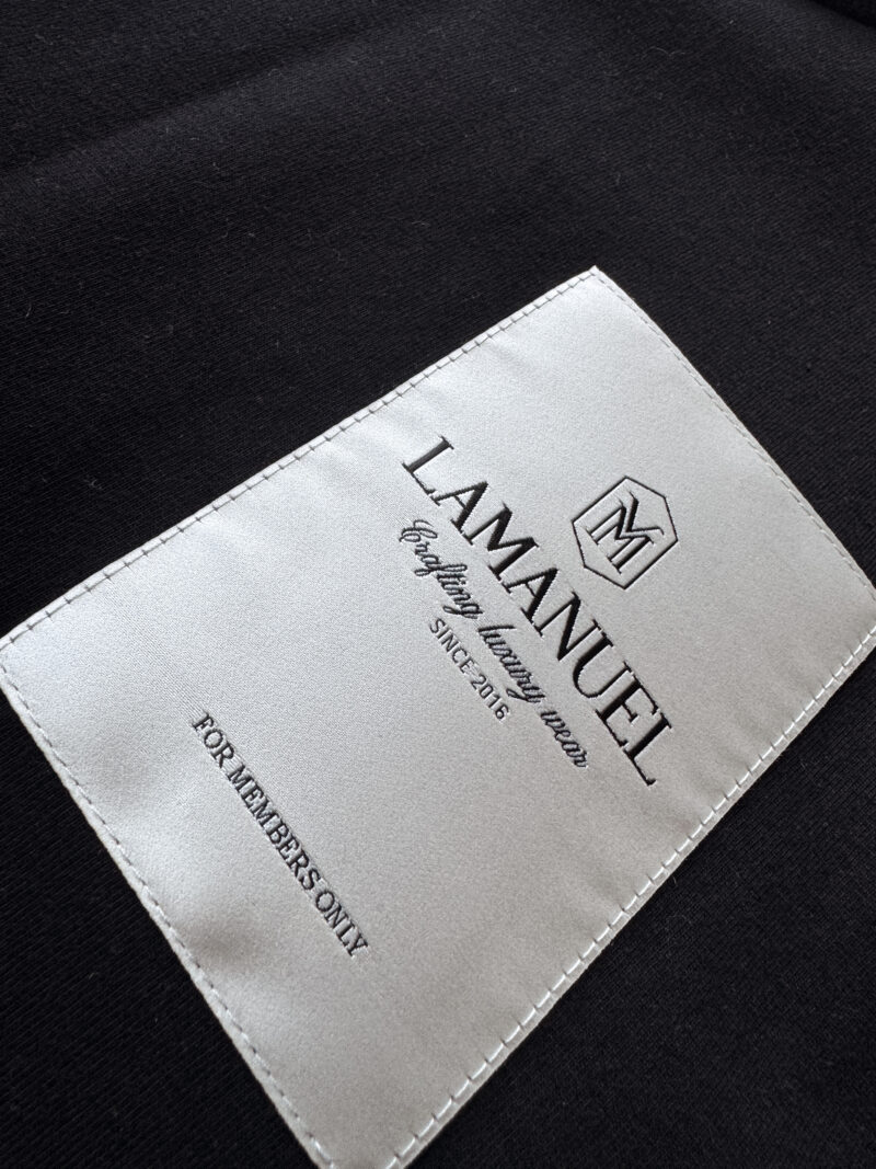 T-shirt Jaquard Label Czarny - obrazek 3